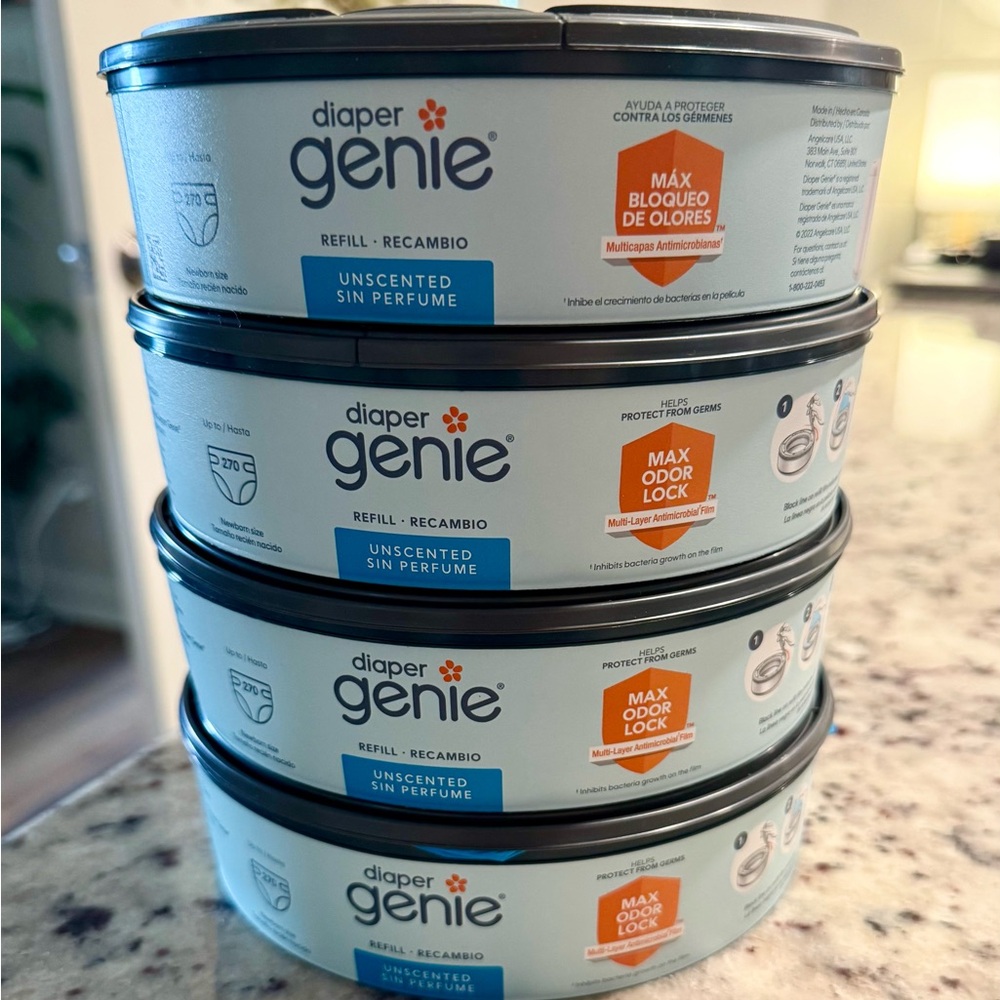 Diaper Genie Unscented Refill Canisters - Light Blue New